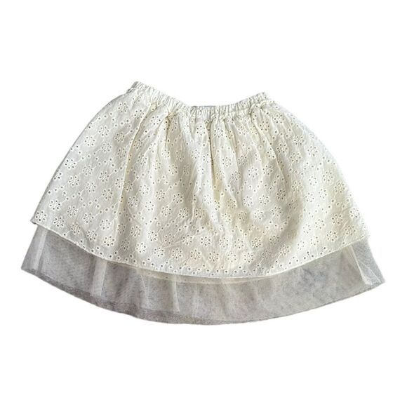 ZARA Kids | Ecru | EMBROIDERED SKIRT WITH TULLE - Picture 6 of 10
